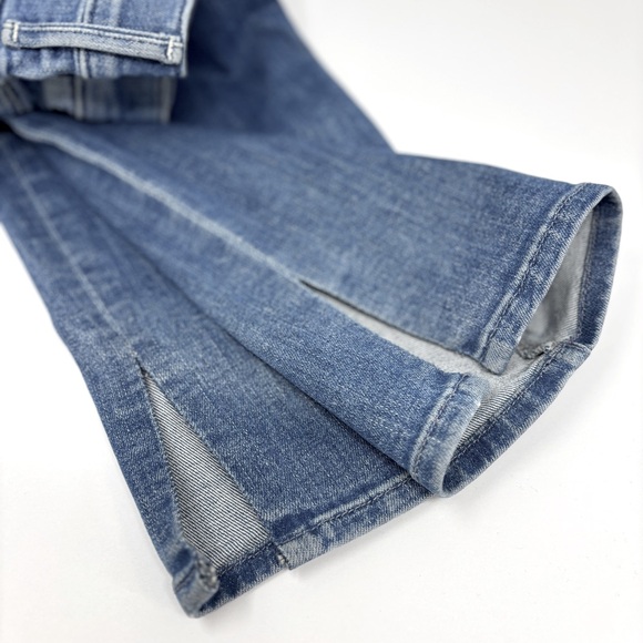 MOTHER High Rise The Swooner Ankle Slice Jeans in I Wet My Plants Medium Wash - Picture 12 of 13